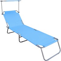 VCM Sonnenliege blau Polyester-Mischgewebe B/H/L: ca. 55x34x190 cm VCM Sonnenliege blau Polyester-Mischgewebe B/H/L: ca. 55x34x190 cm von VCM
