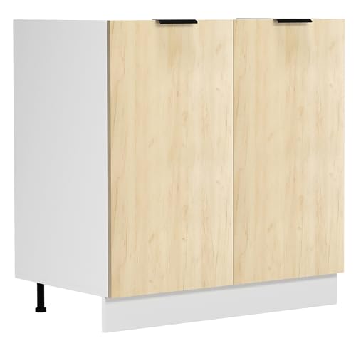 VCM Spülunterschrank | Maße ca. H. 82 x B. 80 x. T. 46 cm | Unterschrank mit Zwei Drehtüren | Küchenmöbel – Fasola von VCM