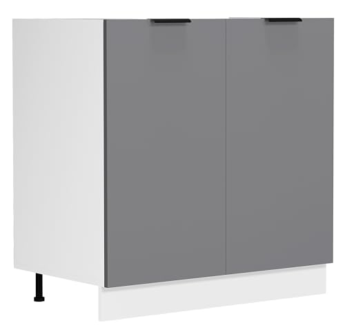 VCM Spülunterschrank | Maße ca. H. 82 x B. 80 x. T. 46 cm | Unterschrank mit Zwei Drehtüren | Küchenmöbel – Fasola von VCM