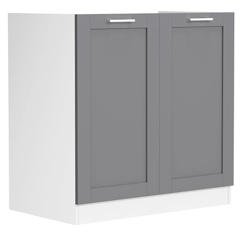 VCM Spülunterschrank | Maße ca. H. 82 x B. 80 x. T. 46 cm | Unterschrank mit Zwei Drehtüren im Landhaus Stil | Küchenmöbel – Colura von VCM