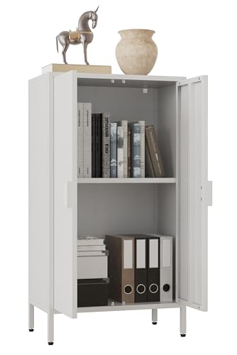 VCM Stahl Kommode | Sideboard mit Drehtüren | Maße ca. H. 110 x B. 60 x T. 35 cm - Flokas M von VCM