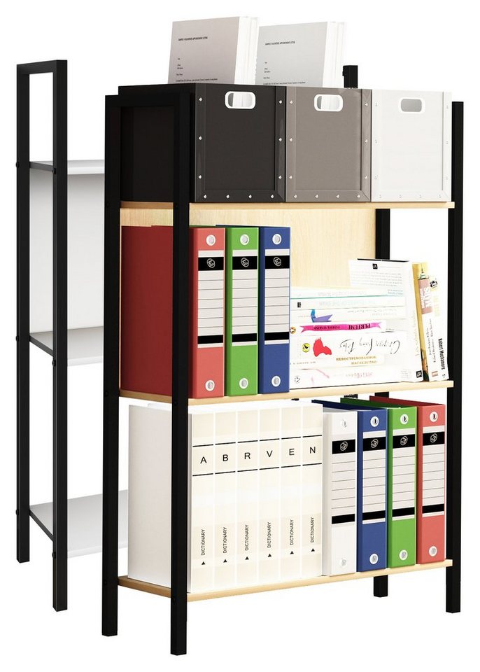 VCM Aktenregal Holz Metall Stand Regal Büro Bücher Flakos 3fach, 1-tlg. von VCM