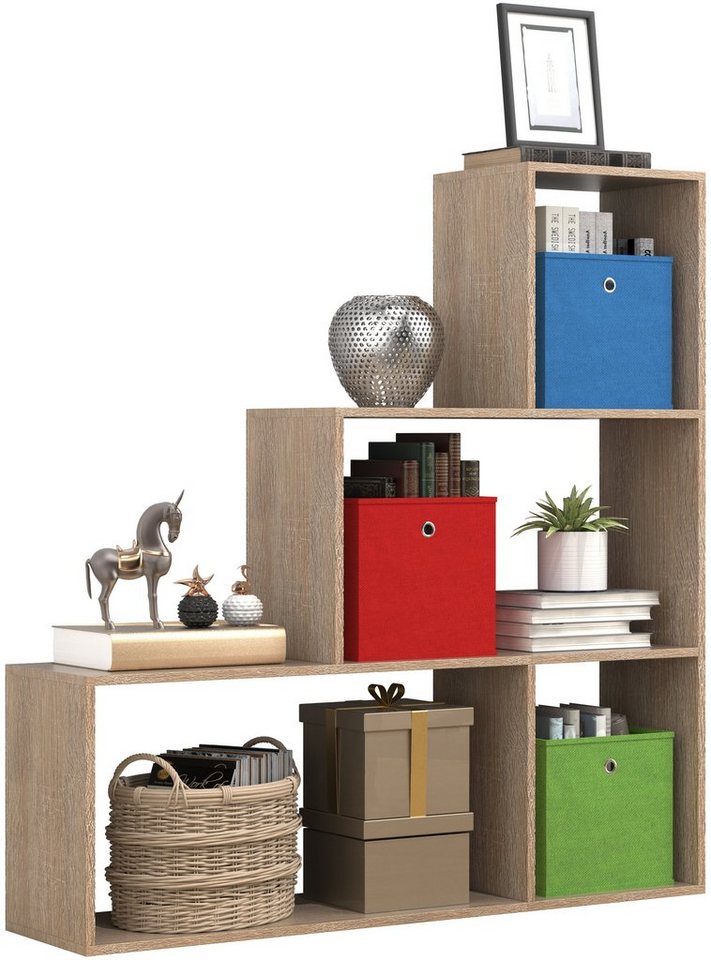 VCM Standregal Holz Regal Raumteiler Standregal Bücher Dubila M von VCM