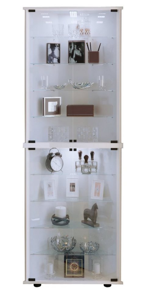 VCM Standvitrine Holz Glas Eckvitrine Vitrine Sammelvitrine Jecka von VCM