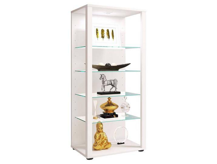 VCM Standvitrine Holz Glas Stand Vitrine Sammelvitrine Glasol lll, weiß von VCM