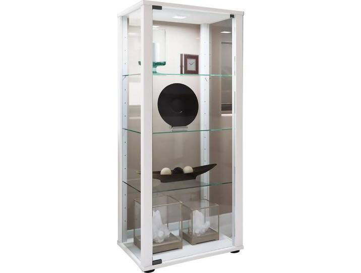 VCM Standvitrine Holz Glas Stand Vitrine Sammelvitrine Kavisa M, weiß, Weiß von VCM
