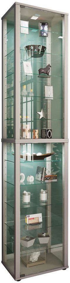 VCM Standvitrine Holz Glas Stand Vitrine Sammelvitrine Kavisa XXL von VCM