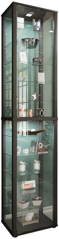 VCM Standvitrine Holz Glas Stand Vitrine Sammelvitrine Kavisa XXL von VCM