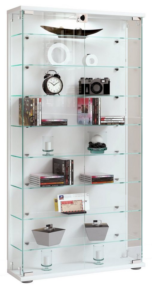 VCM Standvitrine Holz Glas Stand Vitrine Sammelvitrine Stelas L von VCM