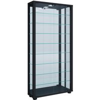 Standvitrine "Lumo Maxi" mit Spiegel | Inkl. LED-Beleuchtung Schwarz von VCM