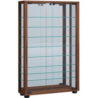 Standvitrine "Lumo Mini" mit Spiegel | Inkl. LED-Beleuchtung Kern-Nussbaum von VCM