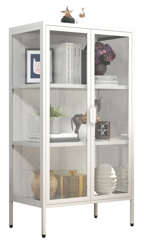 VCM Standvitrine Stahl Glas Standvitrine Vitrine Schaukasten FlokaM von VCM