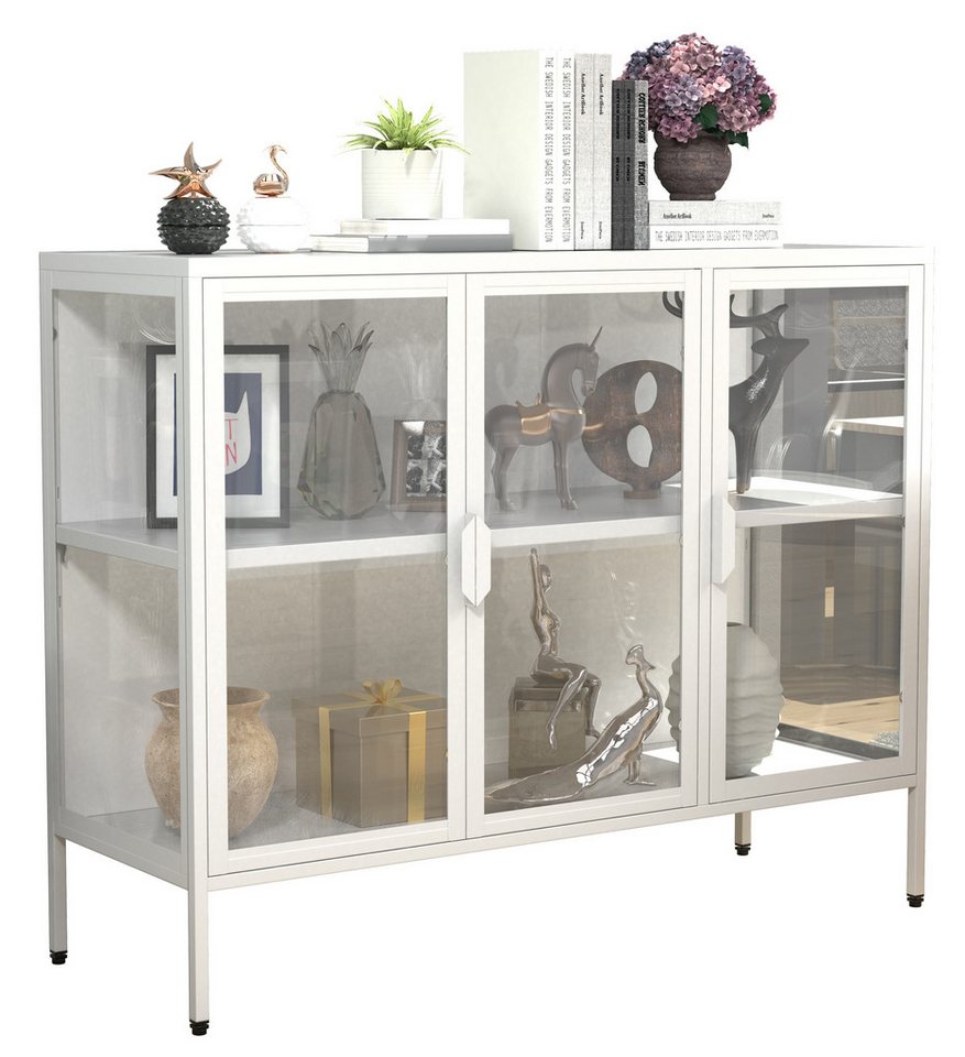 VCM Standvitrine Stahl Glas Vitrine Sideboard Kommode Floka L VCM Standvitrine Stahl Glas Vitrine Sideboard Kommode Floka L von VCM