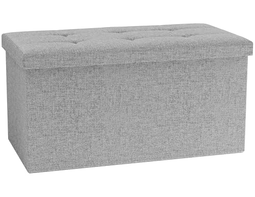 VCM Stoff Sitzbank | Maße ca. H. 38 x B. 76 x T. 38 cm | Kiste für flexiblen Einsatz in Allen Wohnräumen | Aufbewahrungsbox | Sitztruhe - Boxas von VCM