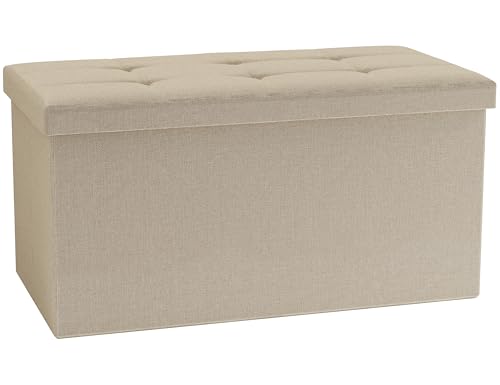 VCM Stoff Sitzbank | Maße ca. H. 38 x B. 76 x T. 38 cm | Kiste für flexiblen Einsatz in Allen Wohnräumen | Aufbewahrungsbox | Sitztruhe - Boxas von VCM