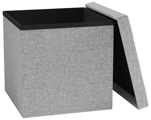VCM Stoff Sitztruhe | Maße ca. H. 38 x B. 38 x T. 38 cm | Kiste für flexiblen Einsatz in Allen Wohnräumen | Aufbewahrungsbox | Sitzhocker - Boxas von VCM
