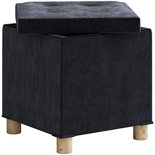 VCM Stoff Sitztruhe | Maße ca. H. 40 x B. 38 x T. 38 cm | Kiste für flexiblen Einsatz in Allen Wohnräumen | Aufbewahrungsbox | Sitzhocker - Sizos M von VCM