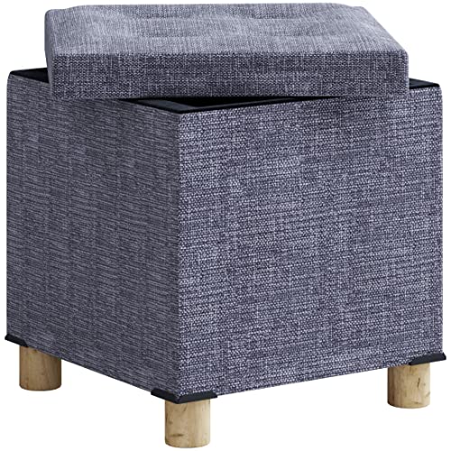 VCM Stoff Sitztruhe | Maße ca. H. 40 x B. 38 x T. 38 cm | Kiste für flexiblen Einsatz in Allen Wohnräumen | Aufbewahrungsbox | Sitzhocker - Sizos M von VCM