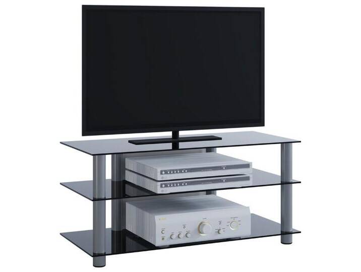 VCM TV-Board TV Möbel Sideboard Fernseh Rack Alu Glas Netasa von VCM