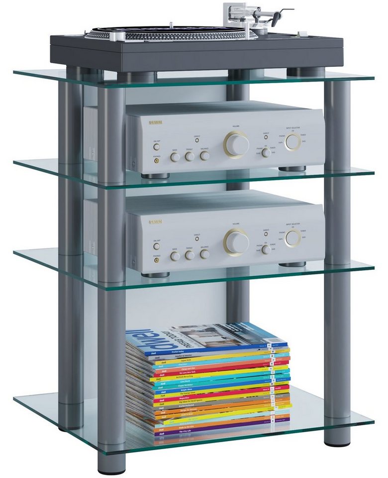 VCM TV-Rack Hifi Möbel Rack Alu Glas Phono Mediaregal Bilus VCM TV-Rack Hifi Möbel Rack Alu Glas Phono Mediaregal Bilus von VCM