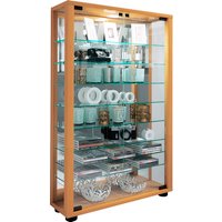 VCM Vitrine »Lumo«, mit LED-Beleuchtung, BxH: 59 x 91,3 cm, Holzwerkstoff/Glas - braun von VCM