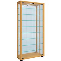 VCM Vitrine »Vitrosa«, mit LED-Beleuchtung, BxH: 59 x 114,8 cm, Holzwerkstoff/Glas - braun von VCM