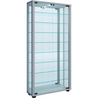 VCM Vitrine »Vitrosa«, mit LED-Beleuchtung, BxH: 59 x 114,8 cm, Holzwerkstoff/Glas - silberfarben von VCM