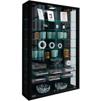 VCM Vitrine »Vitrosa Mini«, mit LED-Beleuchtung, BxH: 59 x 90 cm, Holzwerkstoff/Glas - schwarz von VCM