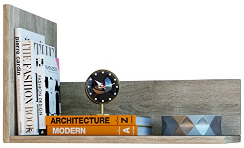 VCM Wandregal Regal Hängeregal Wandboard Hängeboard Bücherregal Holz Sonoma-eiche 30 x 46 x 30 cm "Blisa" von VCM