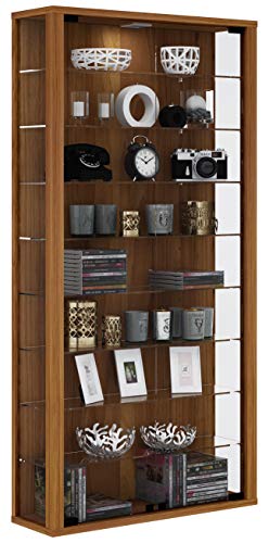 VCM Wandvitrine Sammelvitrine Glasvitrine Wand Vitrine Regal Schrank Glas ohne Beleuchtung Kern-Nussbaum "Vitrosa Maxi" von VCM