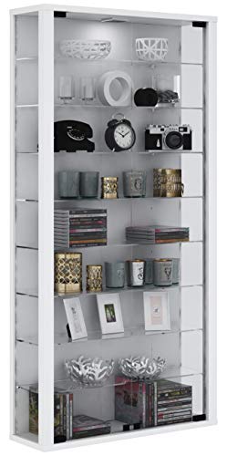 VCM Wandvitrine Sammelvitrine Glasvitrine Wand Vitrine Regal Schrank Glas ohne Beleuchtung Weiß "Vitrosa Maxi", H. 113 x B. 59 x T. 18 cm, 904121 VCM Wandvitrine Sammelvitrine Glasvitrine Wand Vitrine Regal Schrank Glas ohne Beleuchtung Weiß "Vitrosa Maxi", H. 113 x B. 59 x T. 18 cm, 904121 von VCM