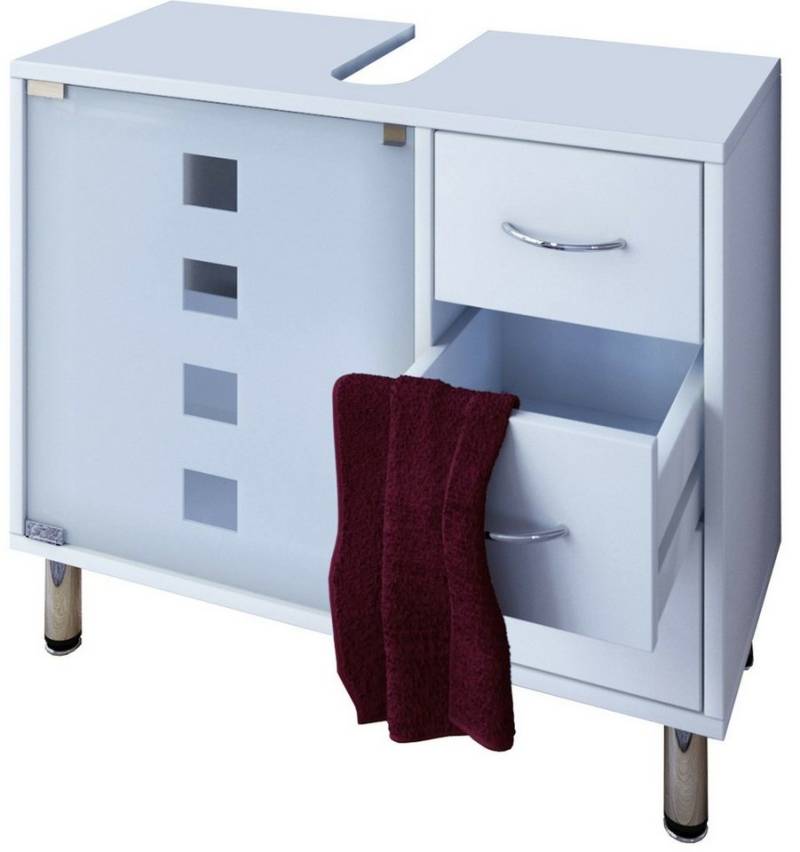 VCM Waschbeckenunterschrank Holz Badmöbel Badunterschrank Darola Schublade von VCM