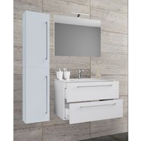 Waschplatz Badinos 60 cm Spiegel & Hochschrank 4-tlg. Weiß von VCM