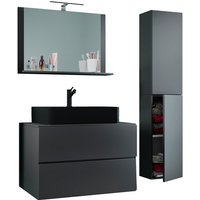 VCM Waschplatz-Set »Lendas«, 4-tlg., 80 cm, anthrazit - grau VCM Waschplatz-Set »Lendas«, 4-tlg., 80 cm, anthrazit - grau von VCM