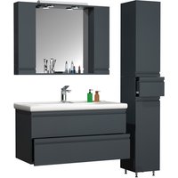 VCM Waschplatz-Set »Silora«, 4-tlg., anthrazit, anthrazit - grau von VCM