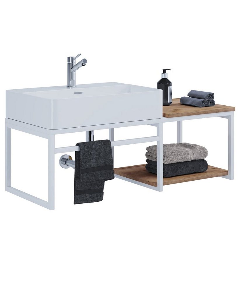 VCM Waschtisch 2-tlg. Waschtisch Badmöbel Holz Metall Bitila 100 VCM Waschtisch 2-tlg. Waschtisch Badmöbel Holz Metall Bitila 100 von VCM