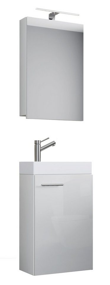 VCM Waschtisch 3-tlg Gäste WC Waschplatz Waschtisch Slito Schrank von VCM