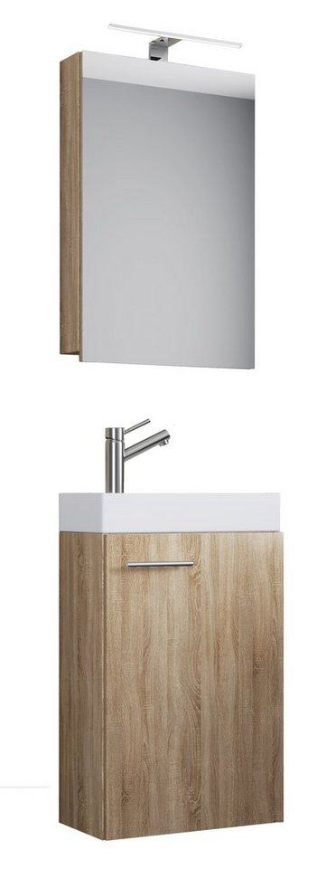 VCM Waschtisch 3-tlg Gäste WC Waschplatz Waschtisch Slito Schrank von VCM
