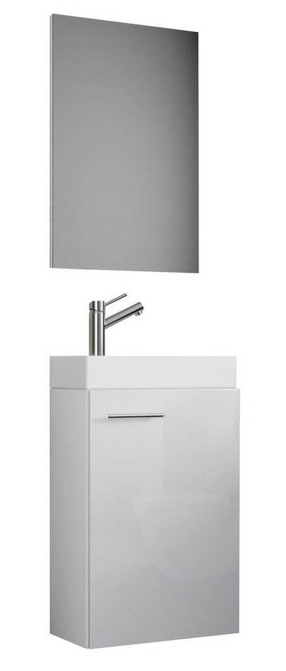 VCM Waschtisch 3-tlg Gäste WC Waschplatz Waschtisch Slito Spiegel von VCM
