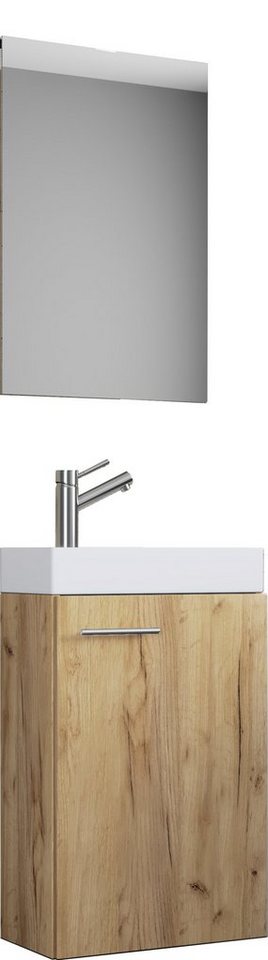 VCM Waschtisch 3-tlg Gäste WC Waschplatz Waschtisch Slito Spiegel von VCM