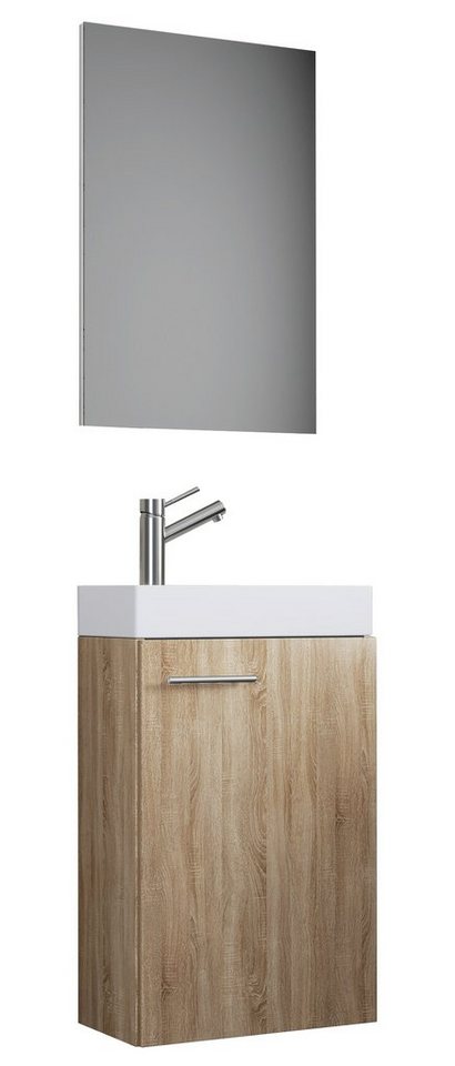 VCM Waschtisch 3-tlg Gäste WC Waschplatz Waschtisch Slito Spiegel von VCM