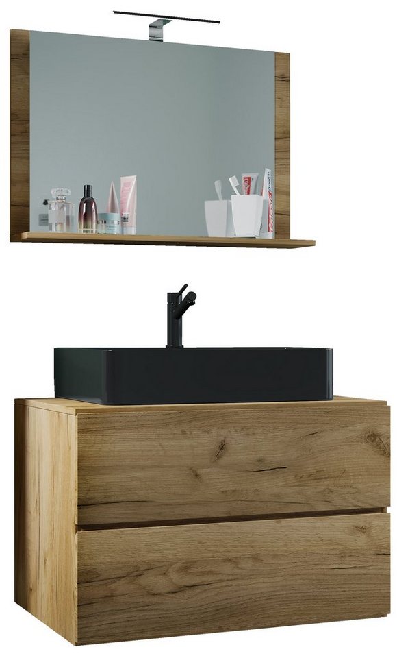 VCM Waschtisch 3-tlg Waschtisch Badmöbel Lendas 80 cm M Schublade von VCM
