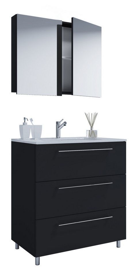VCM Waschtisch 3-tlg. Waschplatz Waschtisch Badinos Schublade SP von VCM