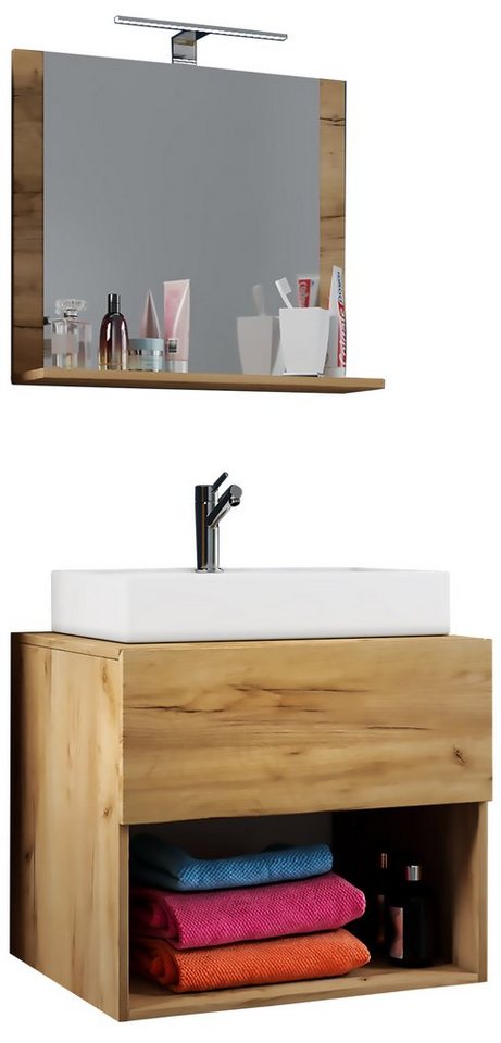 VCM Waschtisch 3-tlg. Waschplatz Waschtisch Lendas ll Spiegel von VCM