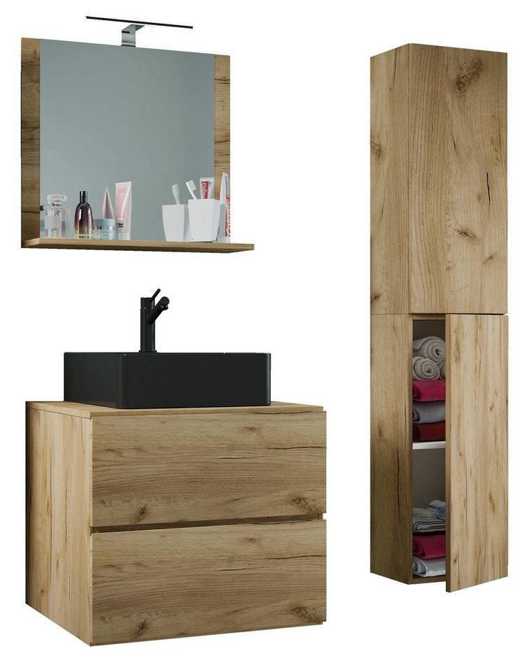 VCM Waschtisch 4-tlg Waschtisch Badmöbel Lendas 60 cm L Schublade von VCM