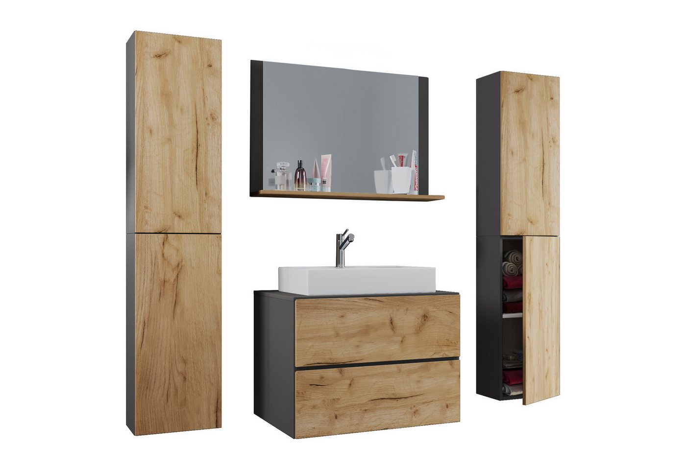 VCM Waschtisch 5-tlg. Waschplatz Waschtisch Lendas XL Schublade von VCM