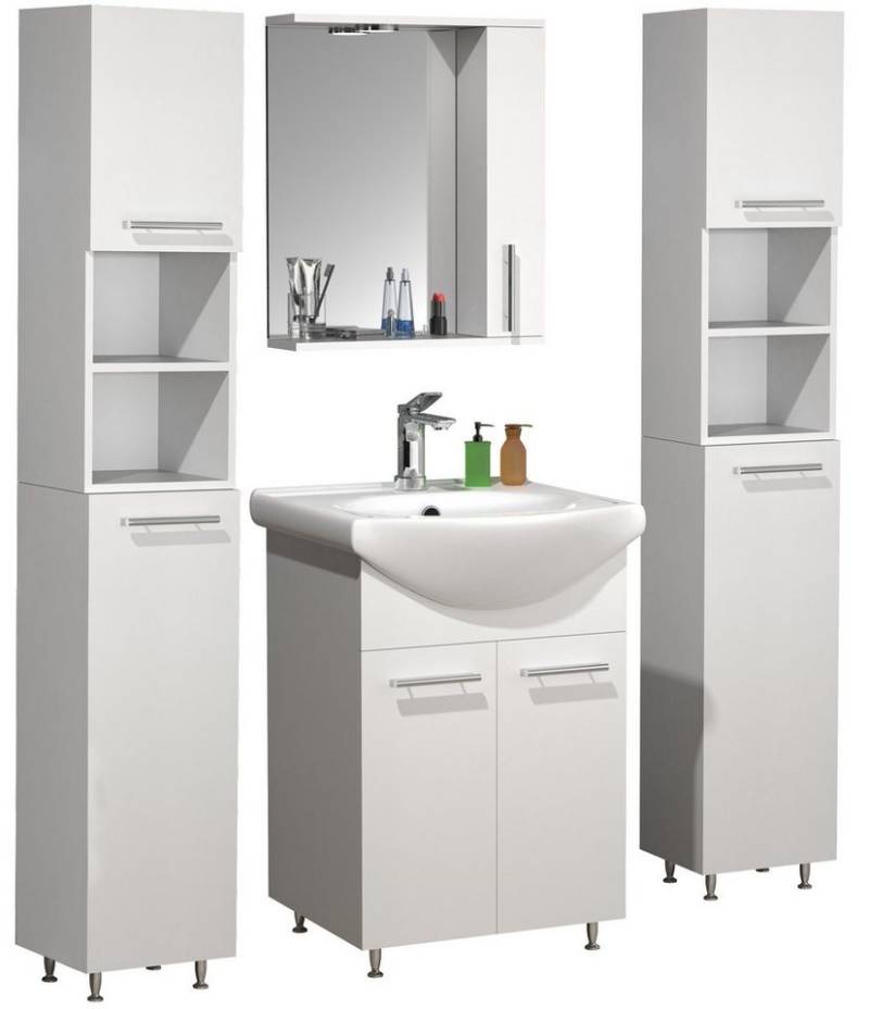 VCM Waschtisch 5tlg Waschplatz Waschtisch Spiegelschrank Lisalo M von VCM