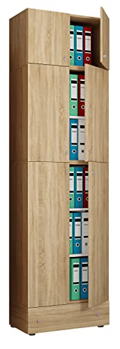 VCM XXXL Büroschrank mit 5 Fächern mit Aufsatz und Schublade | moderner Aktenschrank mit Drehtüren | Maße ca. H. 240 x B. 70 x T. 39 cm – Lona 5-Fach VCM XXXL Büroschrank mit 5 Fächern mit Aufsatz und Schublade | moderner Aktenschrank mit Drehtüren | Maße ca. H. 240 x B. 70 x T. 39 cm – Lona 5-Fach von VCM