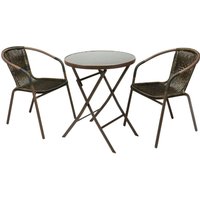 VCM Balkon-Set braun Polyrattan B/H: ca. 53x73 cm von VCM