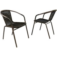 VCM Bistrostuhl-Set dunkelbraun Polyrattan B/H/T: ca. 53x73x60 cm von VCM